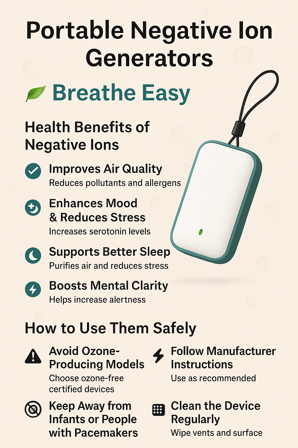 🌿 Breathe Easy: The Benefits of Portable Negative Ion Generators for Everyday Wellness